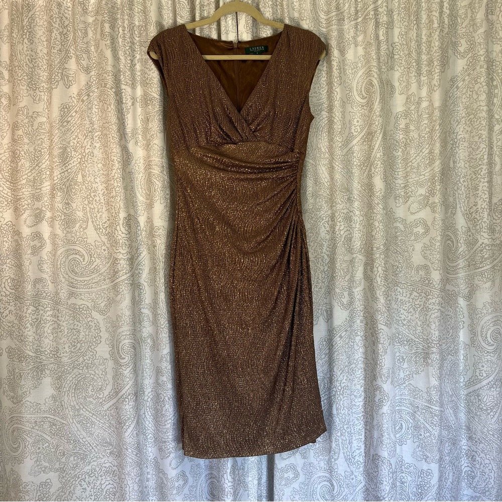 Ralph Lauren Bronze Evening Cocktail Dress